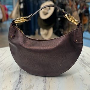 Authentic Gucci GG Leather Bamboo Shoulder Bag